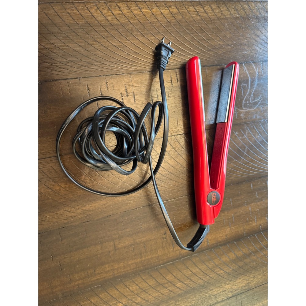 CHI Red Flat Iron Hair‎ Straightener Ceramic Plates 1" - Picture 2 of 5
